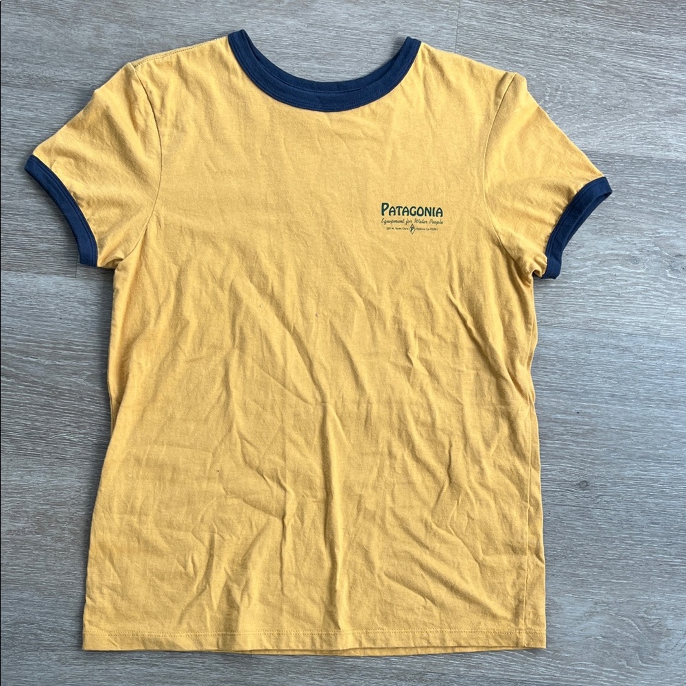Patagonia Yellow and Navy Tee